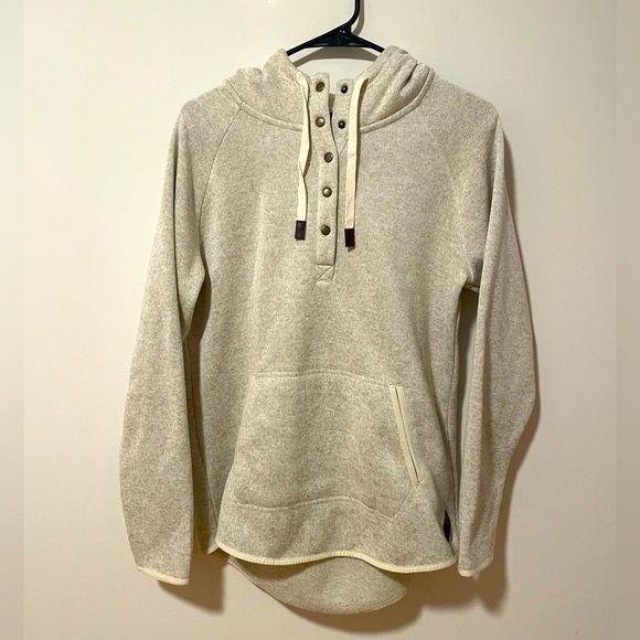 Eddie Bauer Cozy Cream Women's Hooded Sweater L - Picture 1 of 8
